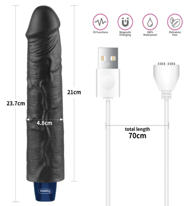Lovetoy Real Softee crni – realistični vibrator 23,7cm LV330222-4